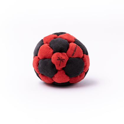 Pro Series Eclipse 32 Panel Plastic Filled Footbag - Black / Red