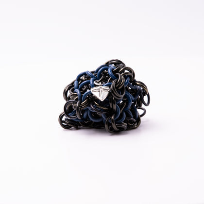 Chainmail Footbag - Blue / Black