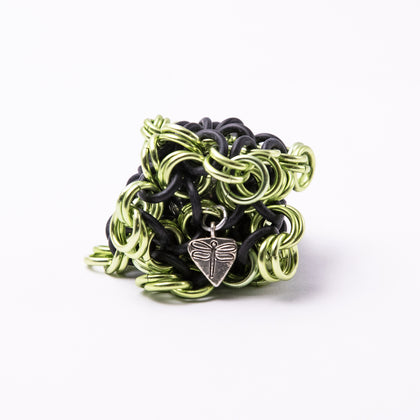 Chainmail Footbag - Black / Light Green