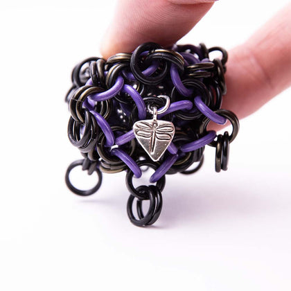 Chainmail Footbag - Black / Purple