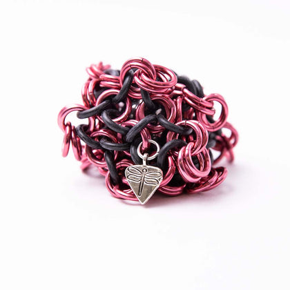 Chainmail Footbag - Hot Pink / Black