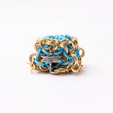 Chainmail Footbag - Gold / Light Blue