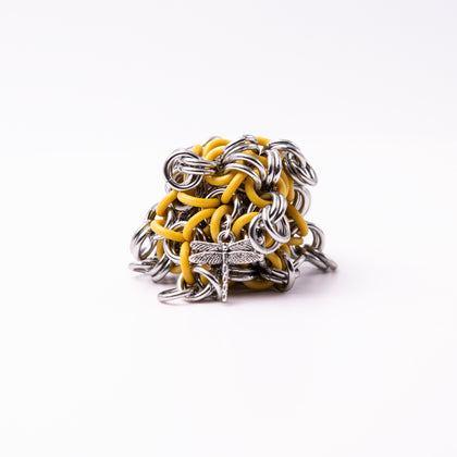 Chainmail Footbag - Silver / Yellow